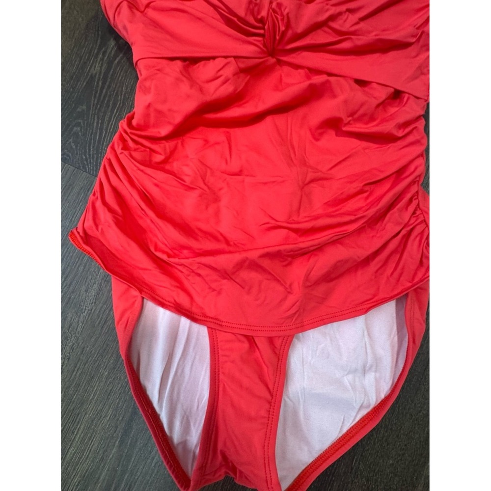 Boston Proper Womens Swim Sense Front Twist One Piece Swimsuit Sz 14 Ruched‎ - Picture 2 of 12